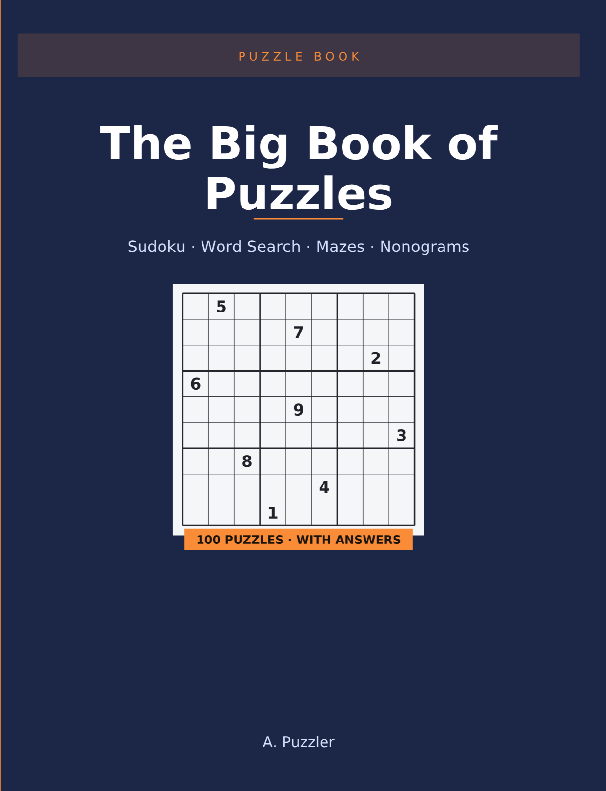 Puzzle book cover generated by PuzzlePress Studio