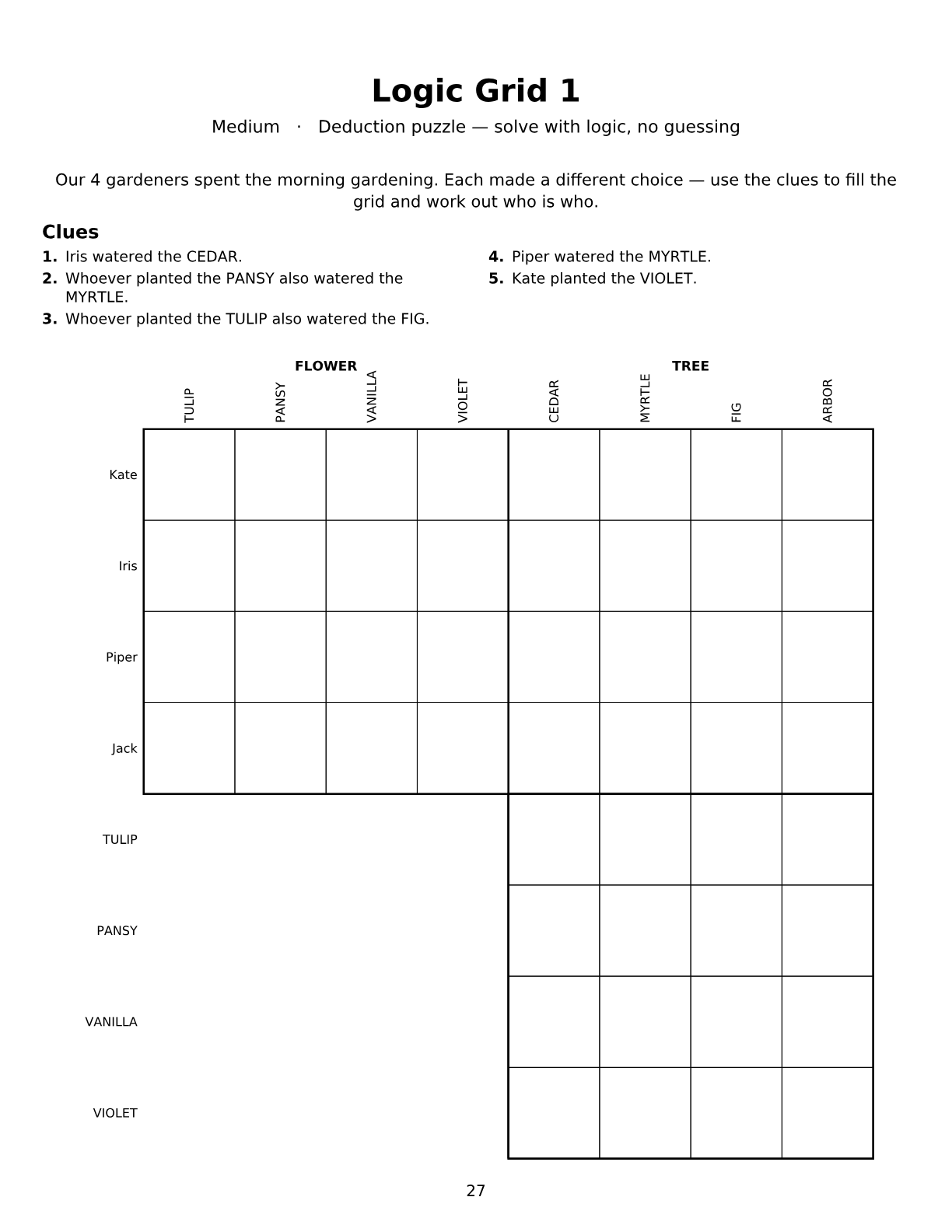 Logic Grid page