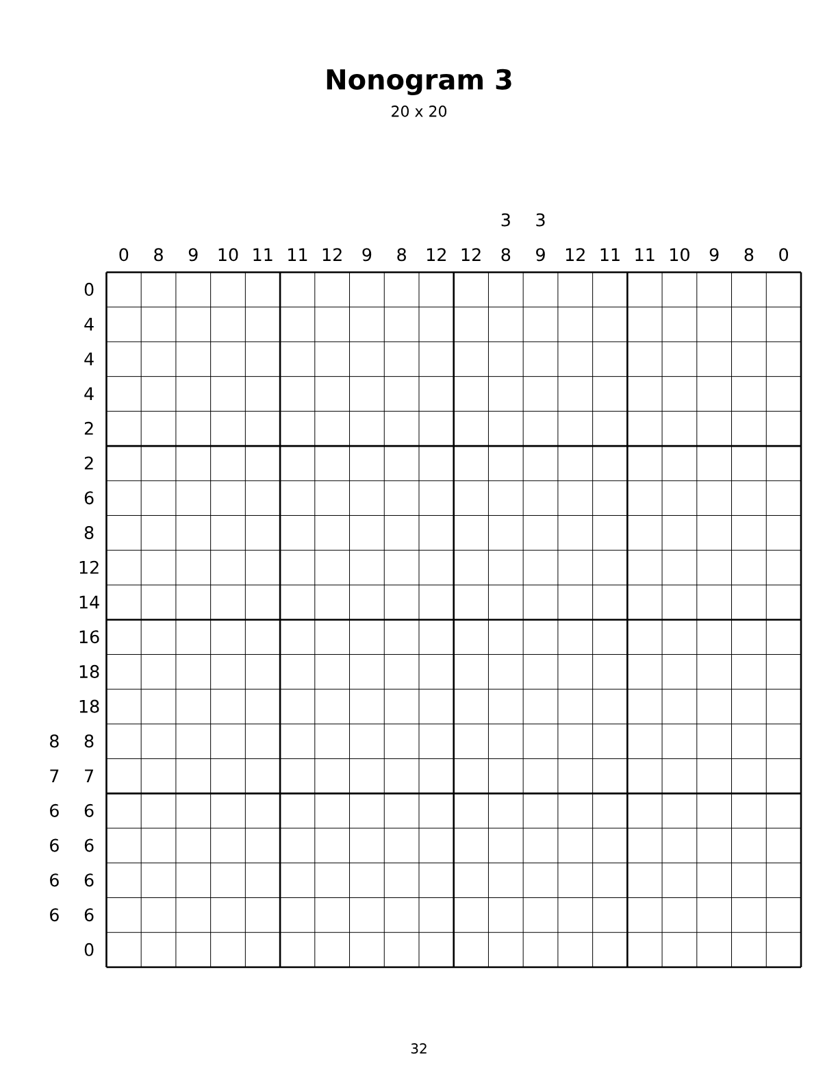 20x20 nonogram page