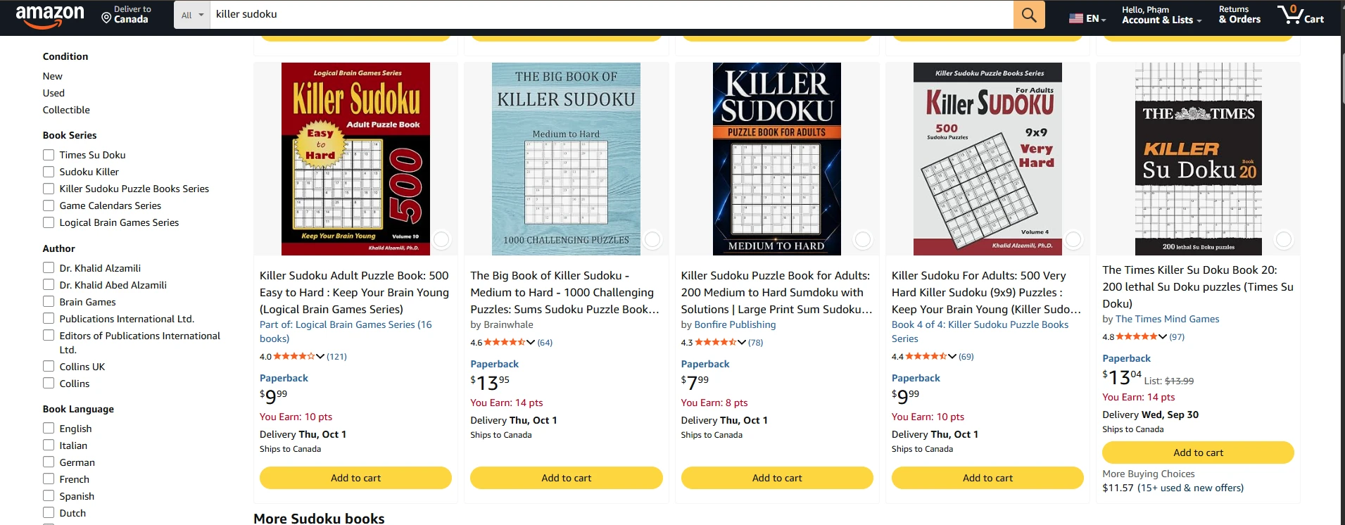 Amazon search: killer sudoku