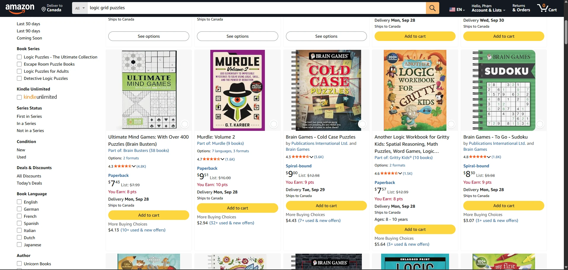 Amazon search: logic grid puzzles