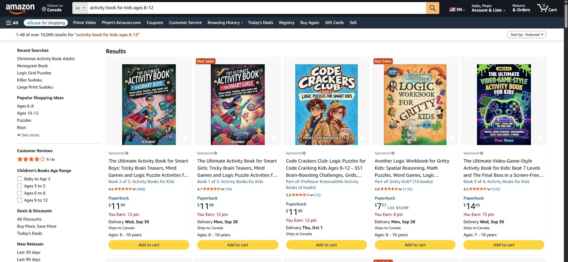 Amazon search: activity book for kids
